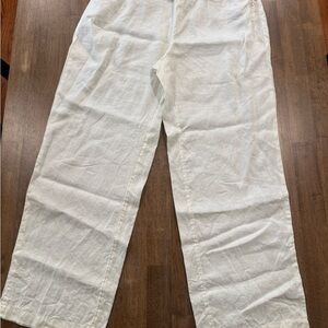 Cynthia Rowley White Wide-Leg Linen Pants